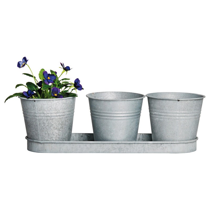 Set 3 Pots De Fleur En Zinc Leroy Merlin