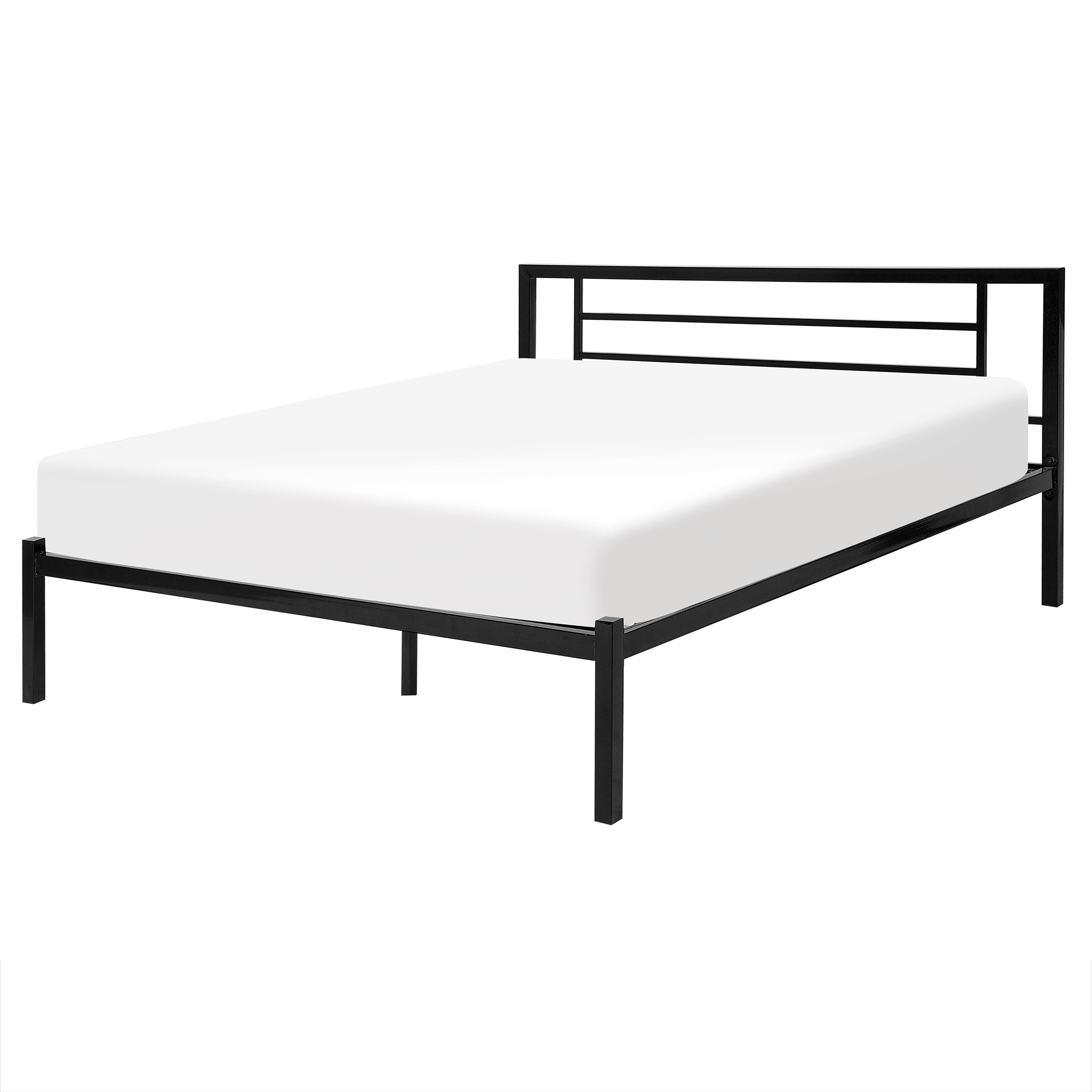 Beliani Cama Con Somier De Metal Negro 160 X 200 Cm CUSSET Leroy Merlin