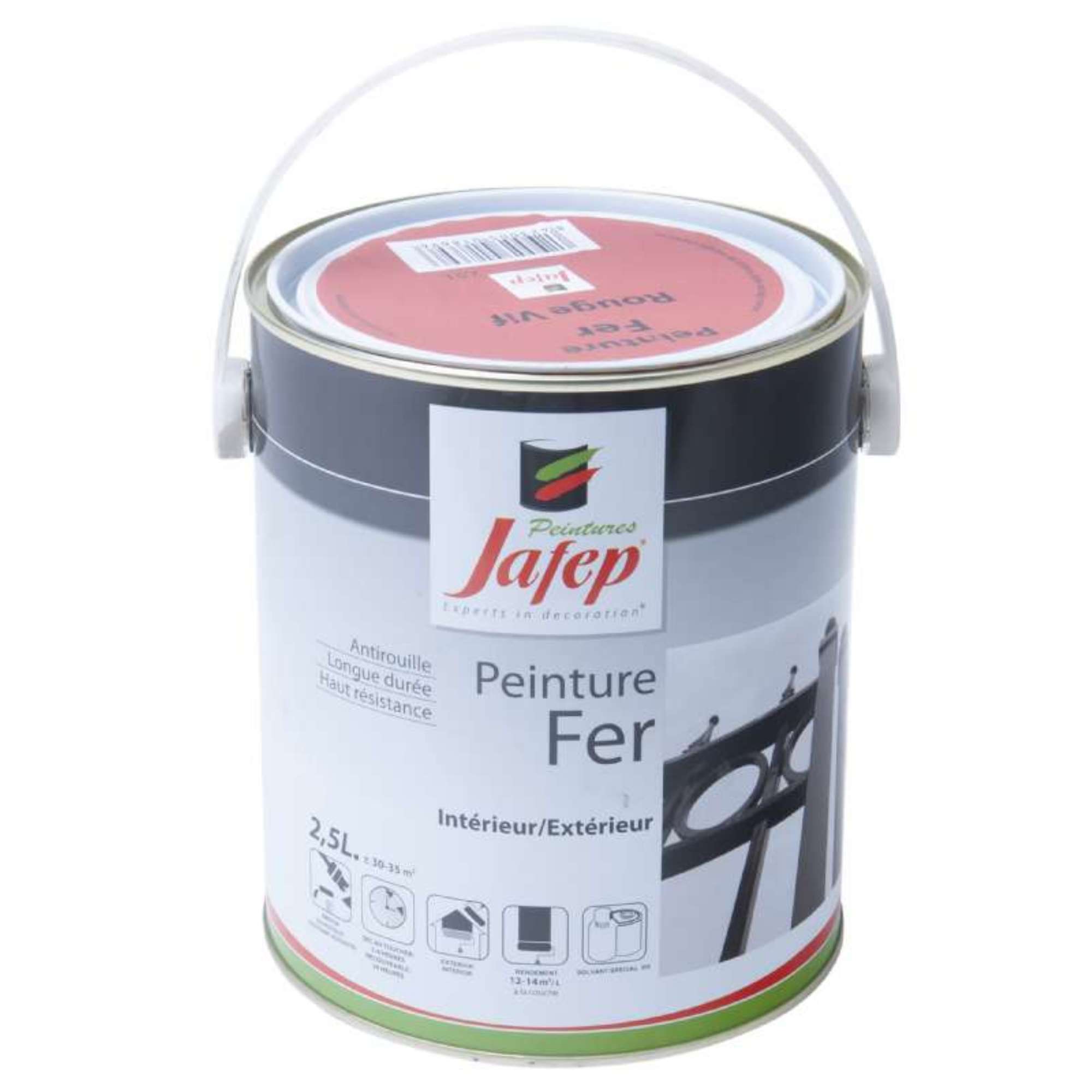 Peinture Fer Antirouille Rouge Vif Jafep 2 5 L Leroy Merlin