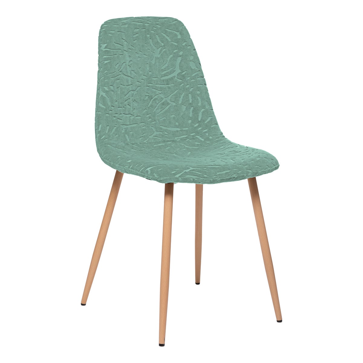 Chaise Roka En Velours Vert Atmosphera Leroy Merlin