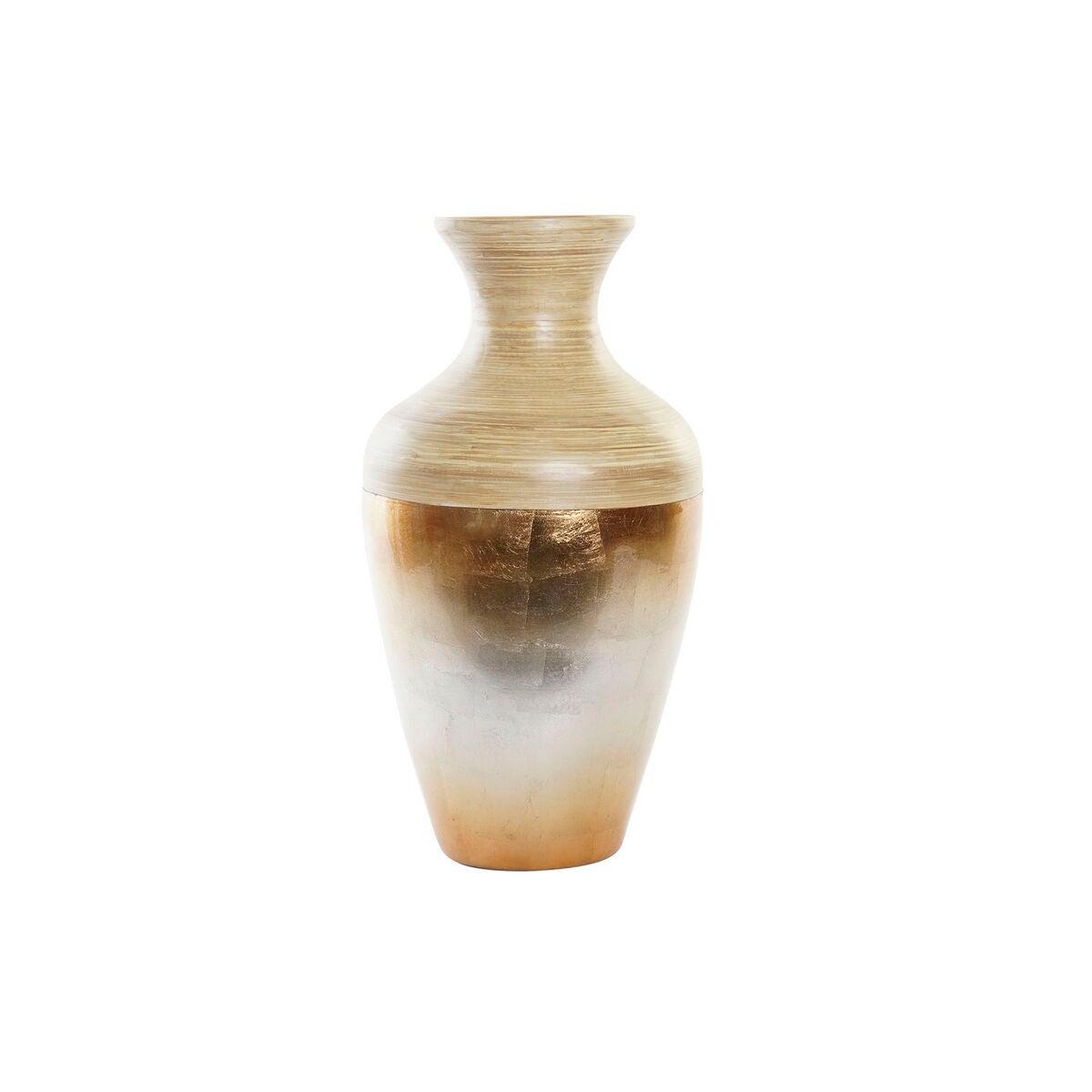 Vase Dkd Home Decor Naturel Argent Dor Nacre Noire Bambou Tropical