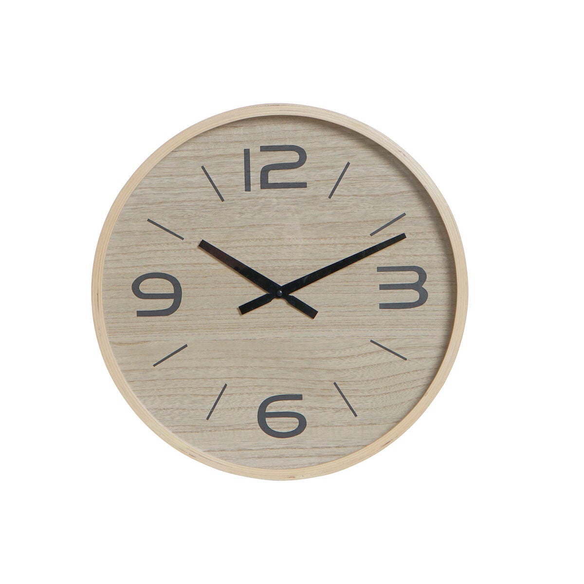 Horloge Murale DKD Home Decor Naturel Noir MDF Plastique 38 X 38 X 5