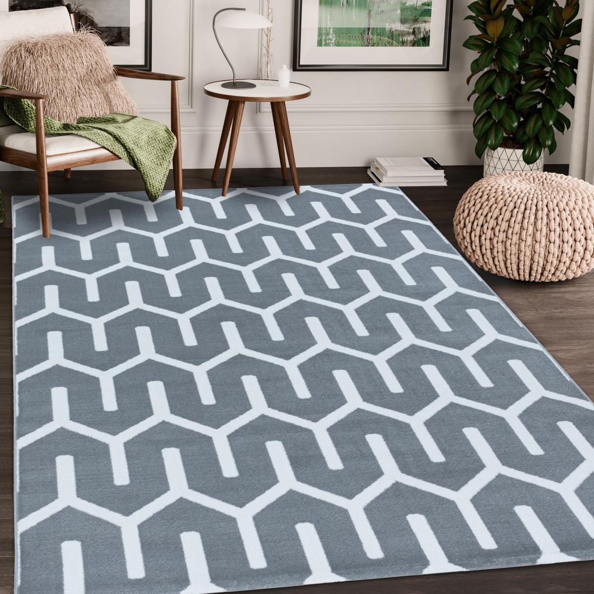 Tapis Salon LISUVE 200x290 Gris OEKO TEX Leroy Merlin