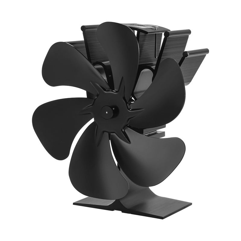 Ventilateur De Poêle À Bois Double Tête 6 Pales Mini Ventilateur De