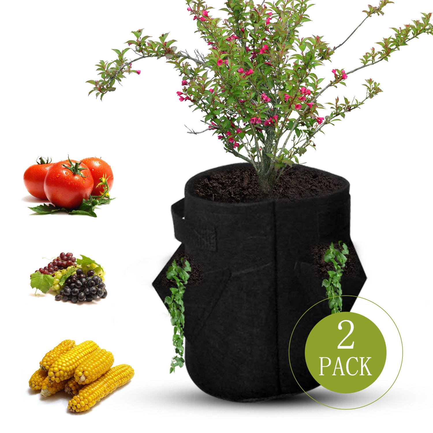 4Pcs Sac à Plantes Sac de Plantation avec Poignées Kit de Jardinière