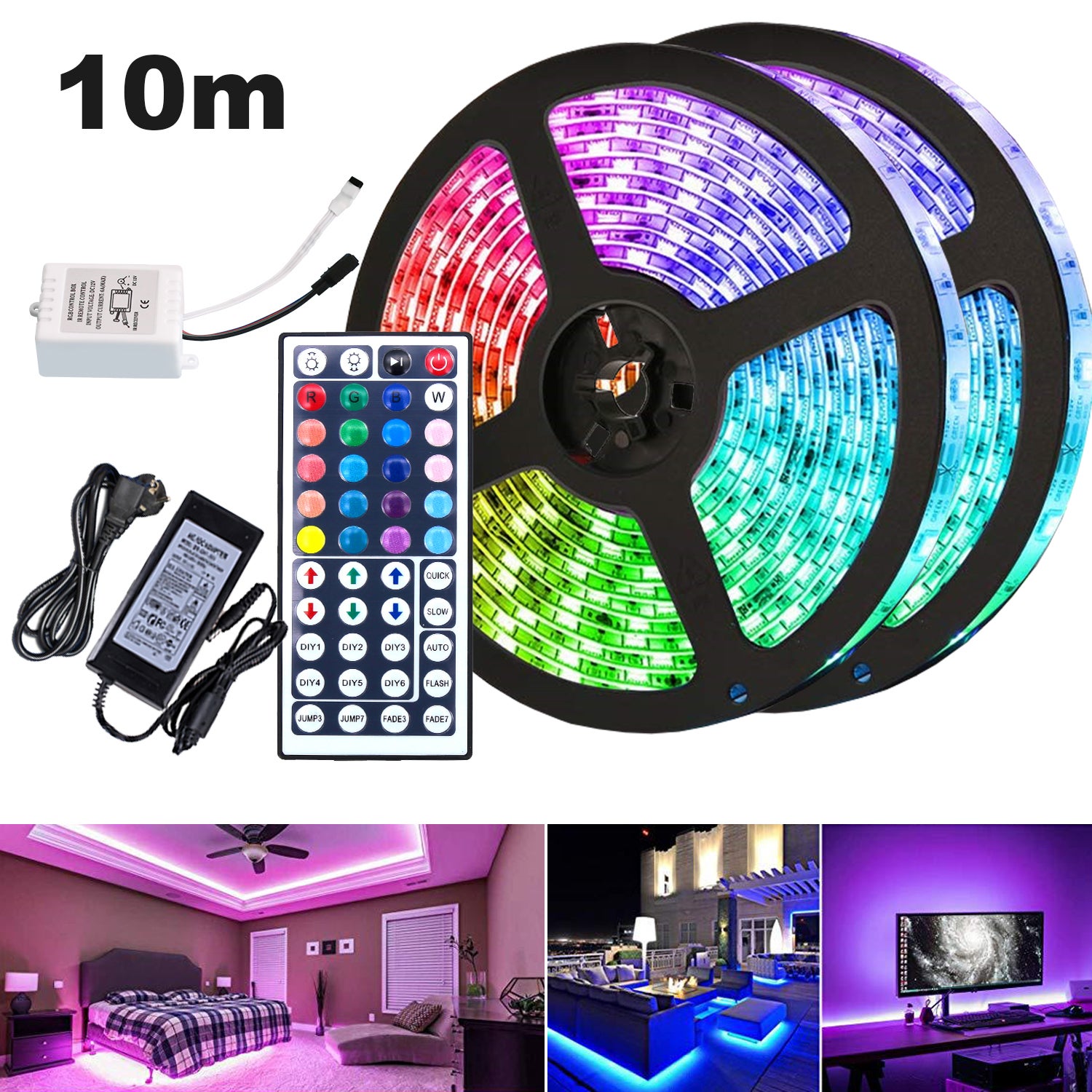 10M Bande LED Bande Ruban LED RGB 5050 SMD Bande LED 60 LEDs Bande