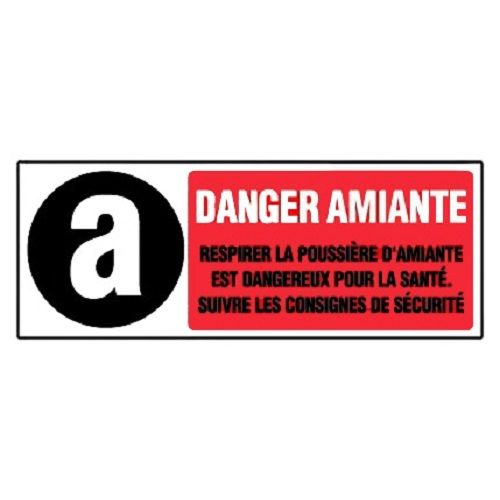 Panneaux D Interdictions Rectangulaires 330x120mm Danger Amiante