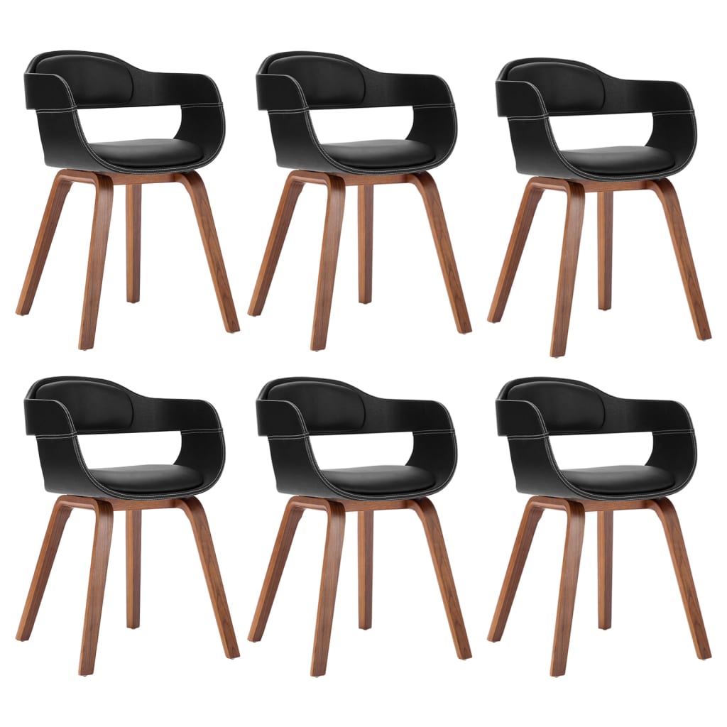 Chaises De Salle Manger Pcs Noir Bois Courb Et Similicuir