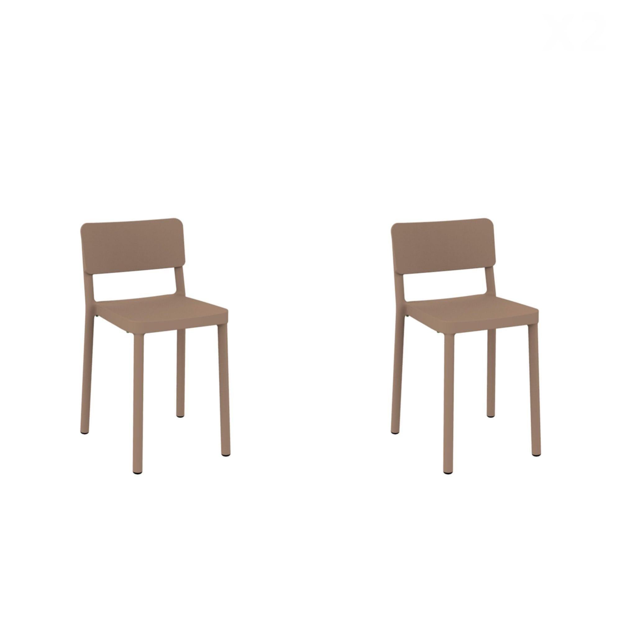 Set 2 Tabouret Bas Lisboa RESOL Beige L40 L0 P42 H72 Fibre De