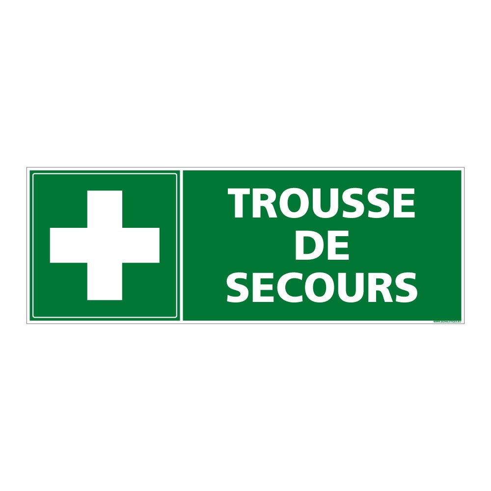 Panneau Trousse de Secours 210 x 75 mm Matière Aluminium Leroy Merlin