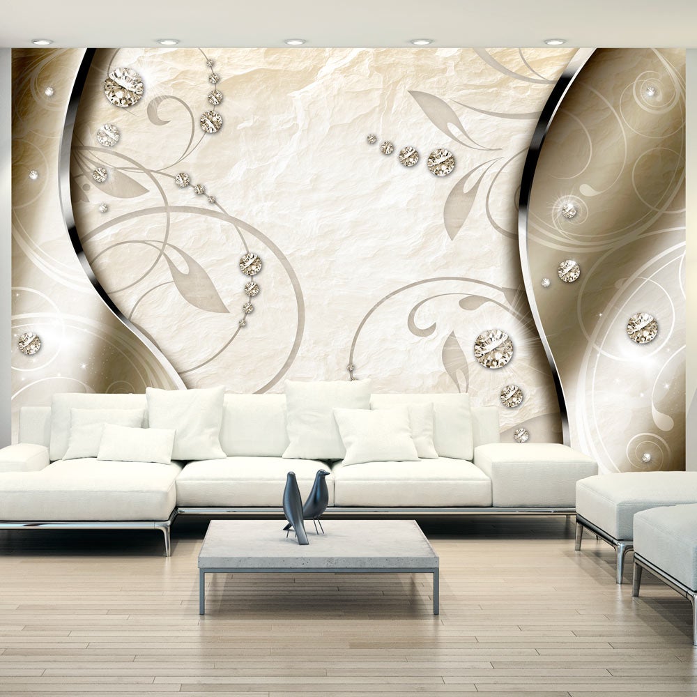 Papier peint intissé panoramique Abstractions Gold ornament 250x175 cm