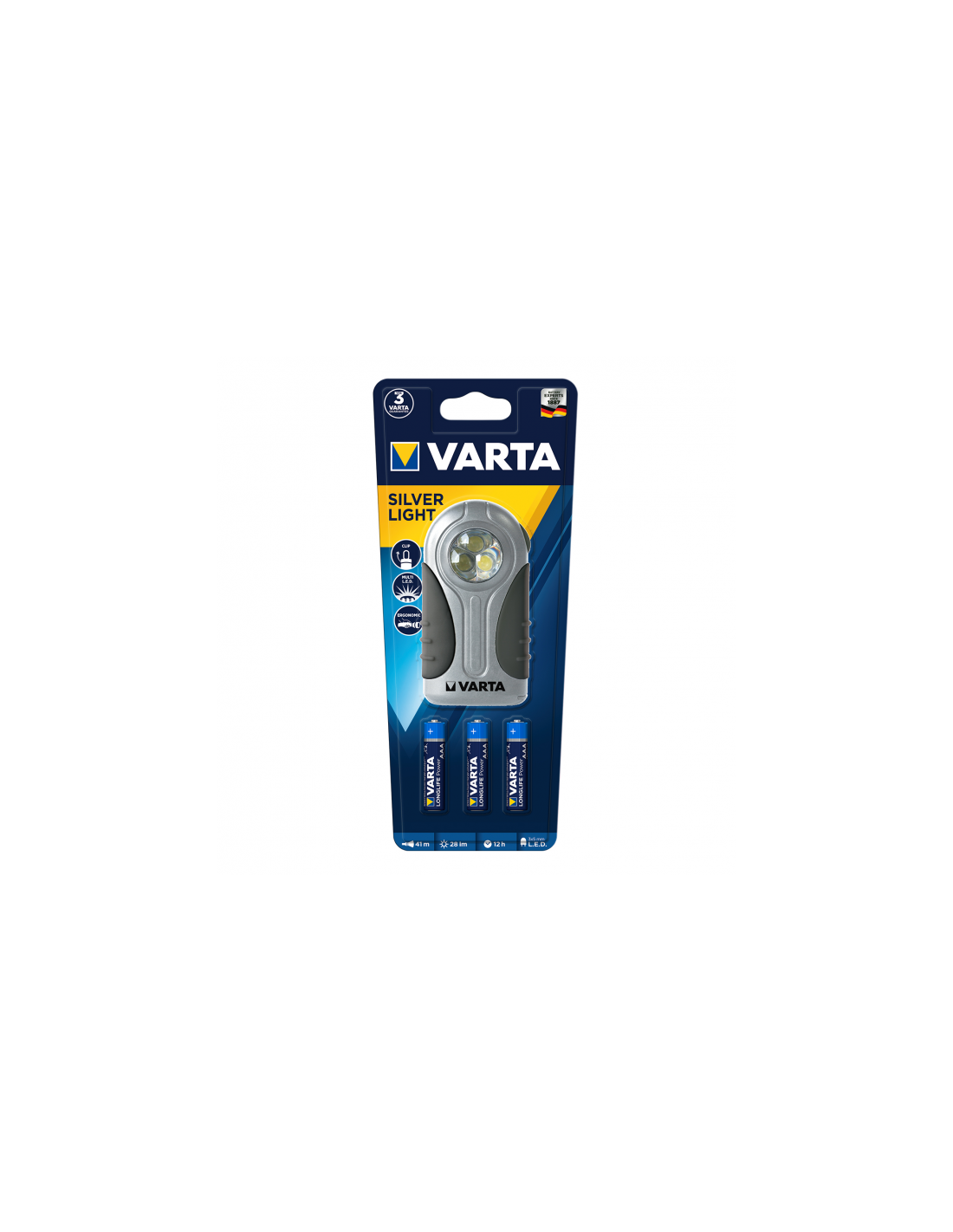 Varta Led Silver Light Linterna De Pl Stico Abs Y Goma Tpr Aaa