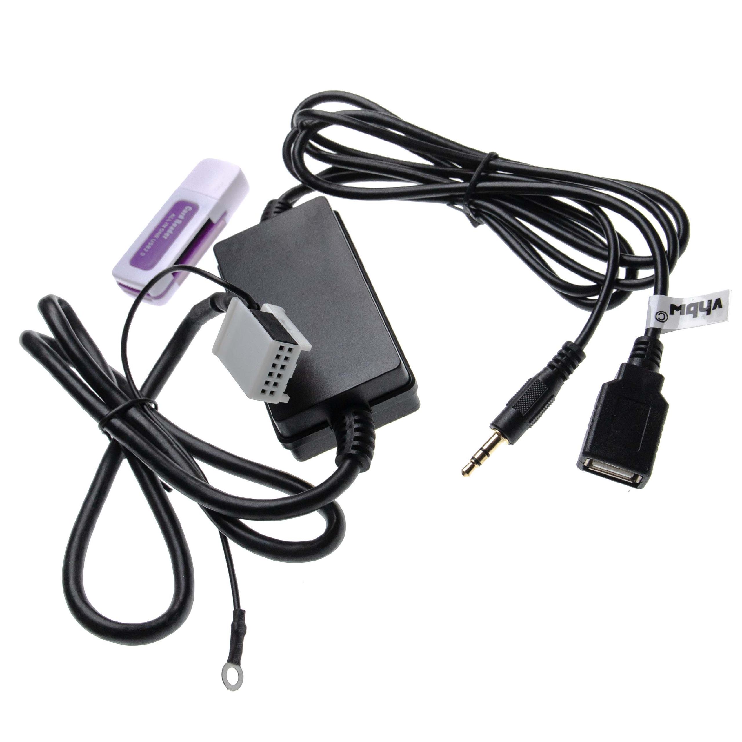 Vhbw C Ble Adaptateur Aux Usb Pour Radio De Voiture Compatible Avec