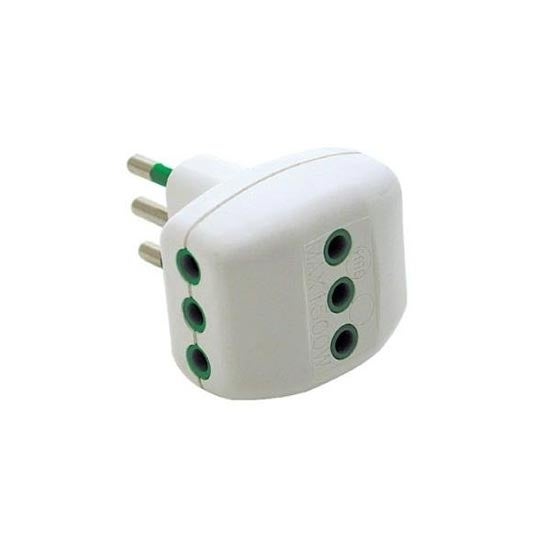 Adaptateur à trois voies plug italian std 2P T 10A 3 prises italian