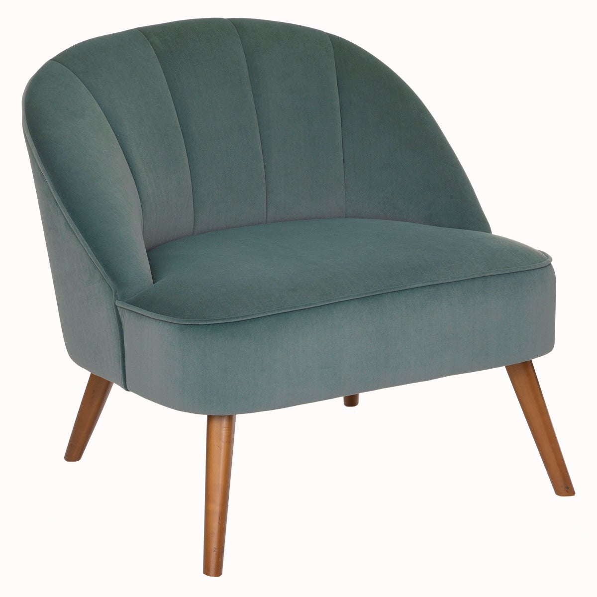 Fauteuil Velours Naova Vert C Ladon Atmosphera Leroy Merlin