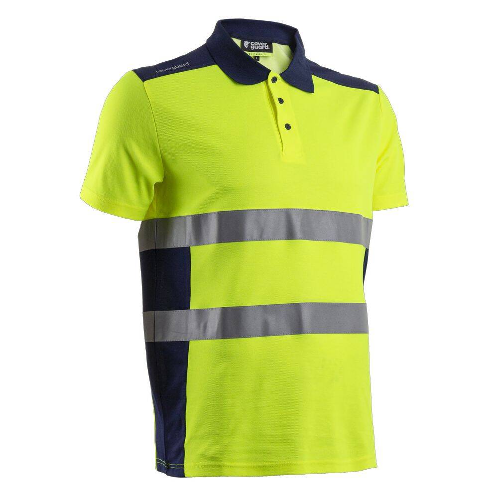 Polo de travail manches courtes haute visibilité anti UV Coverguard OKI