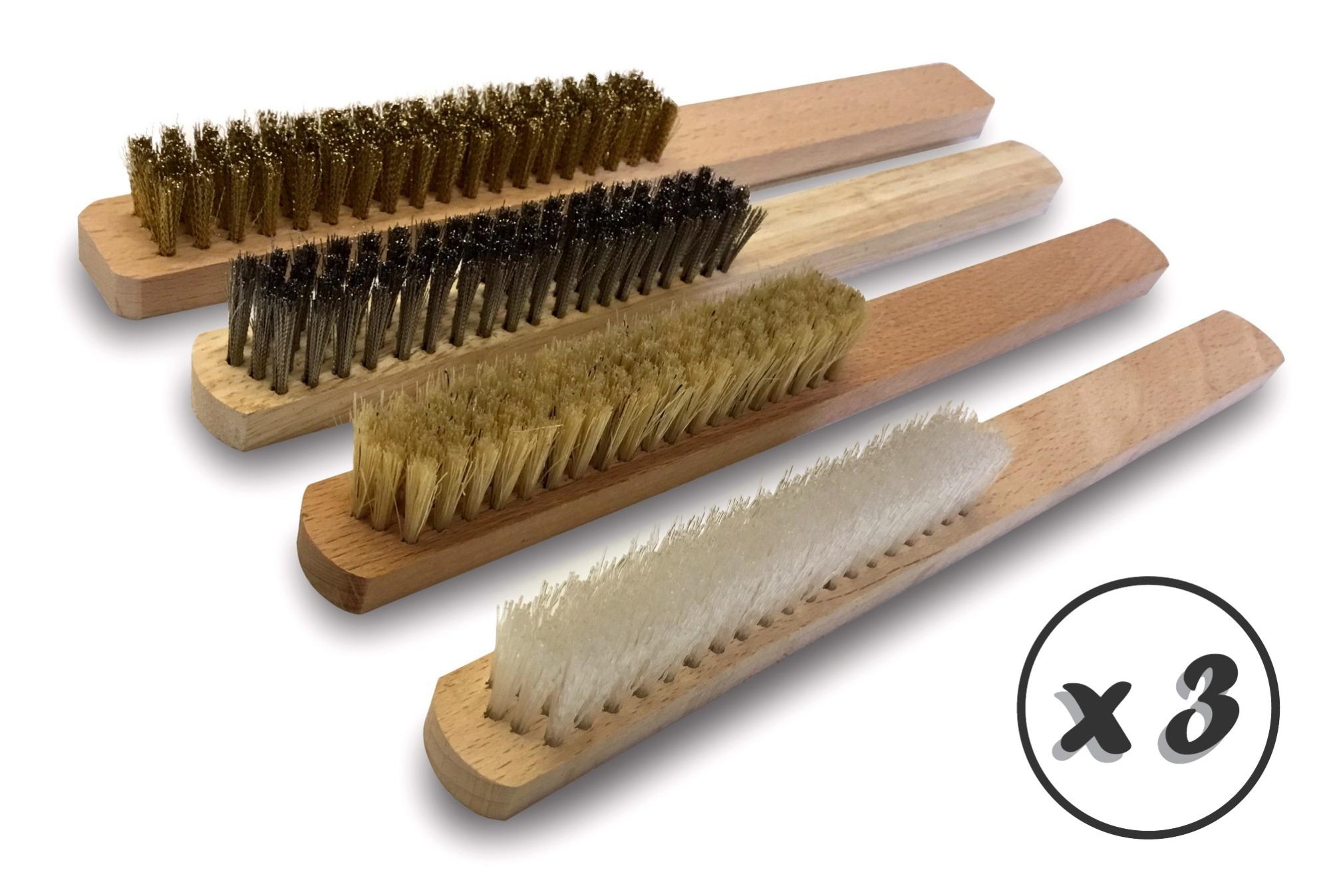 Lots De Brosses Fines De Bijoutier Laiton Soie Nylon Inox