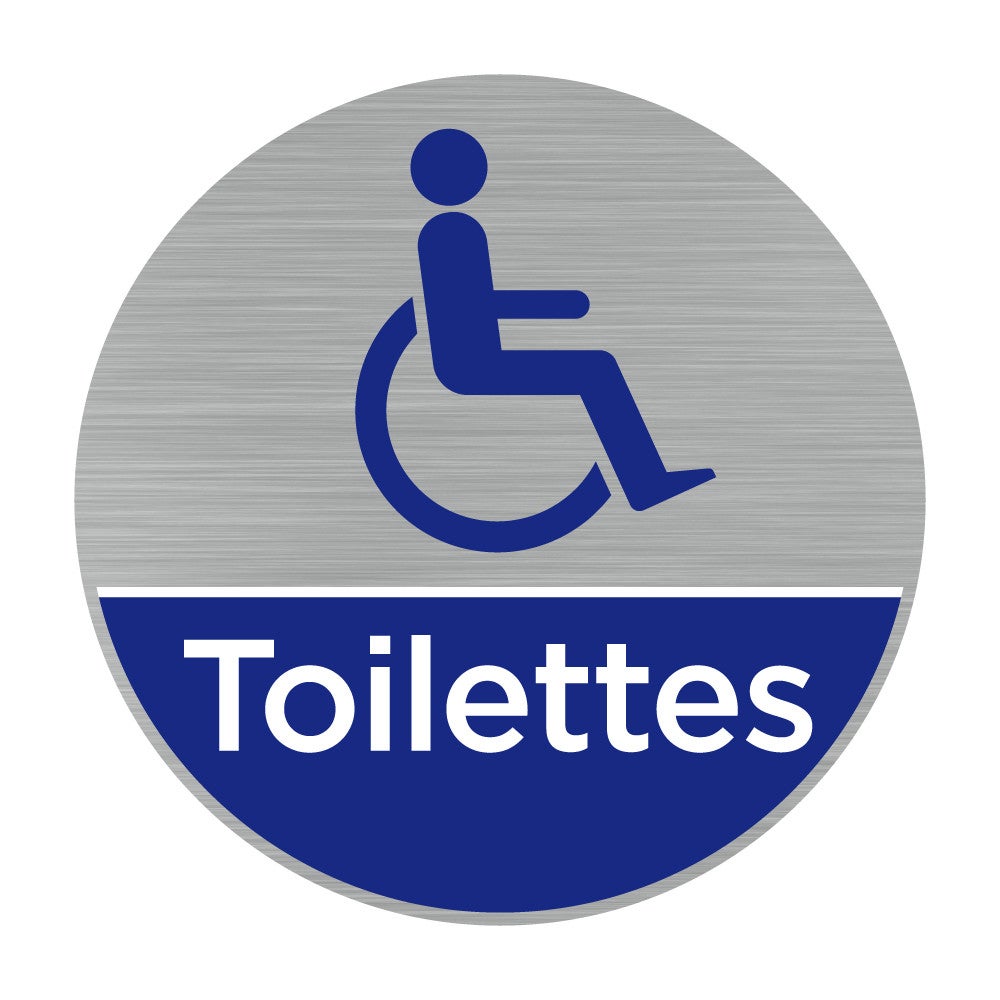 Pictogramme toilettes handicapés Q0462 Diamètre 76 mm Matière