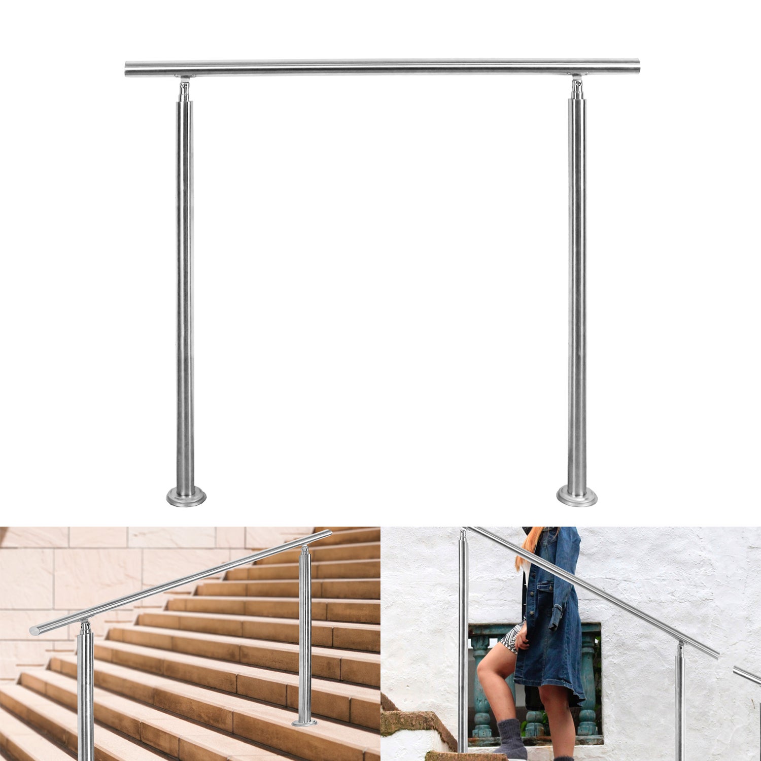 Rampe D Escalier Acier Inoxydable Main Courante Balustrade Garde Corps