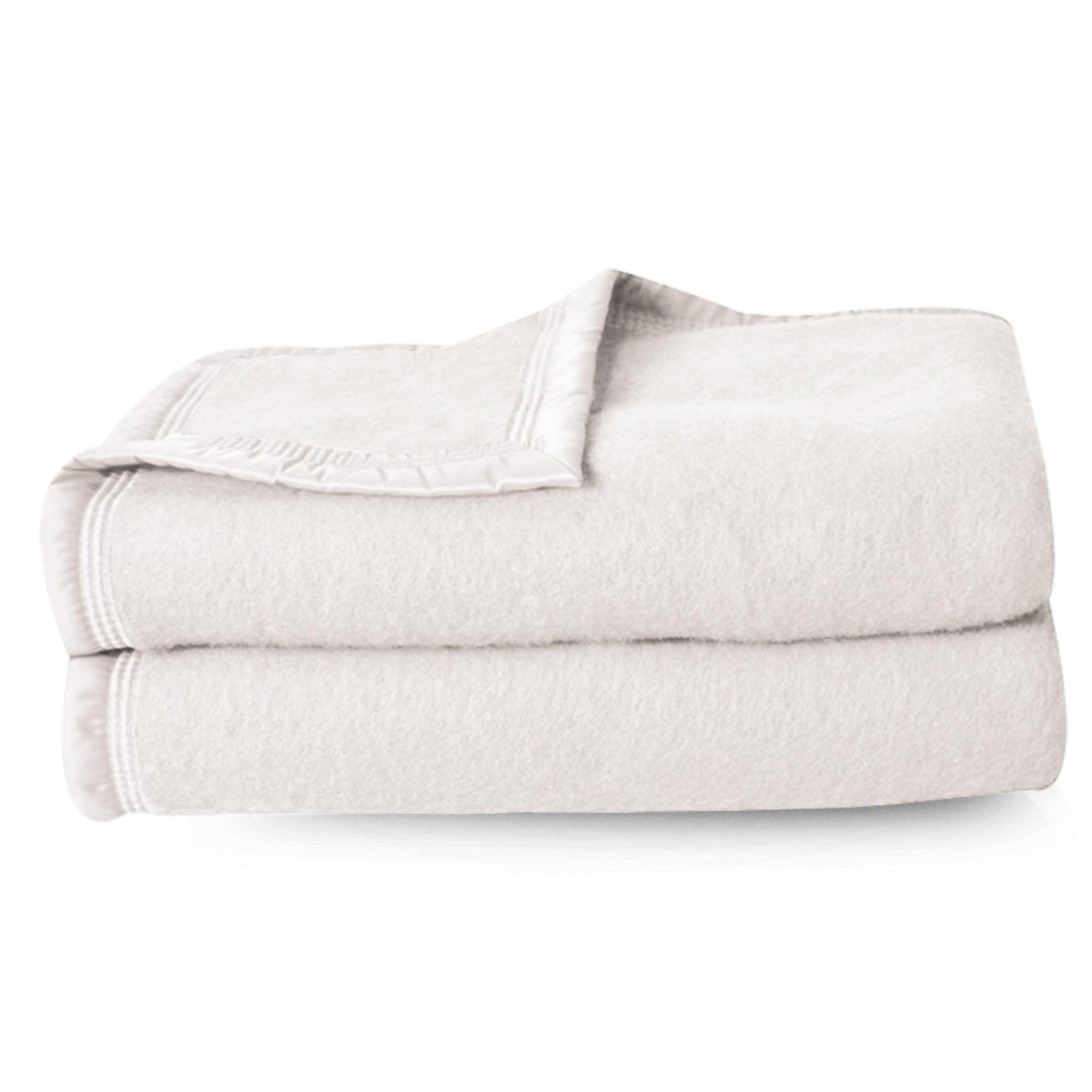 Couverture Pure Laine Vierge Woolmark G M Volta X Cm Blanc