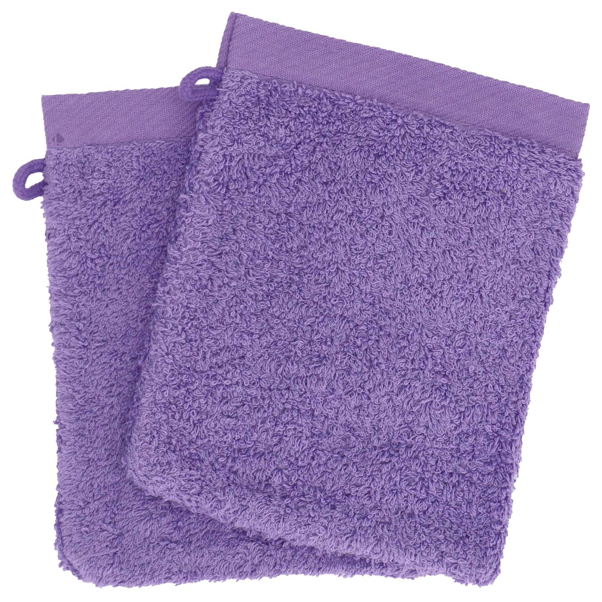 Lot de 2 gants de toilette 16x21 cm coton peigné ALBA lila Leroy Merlin