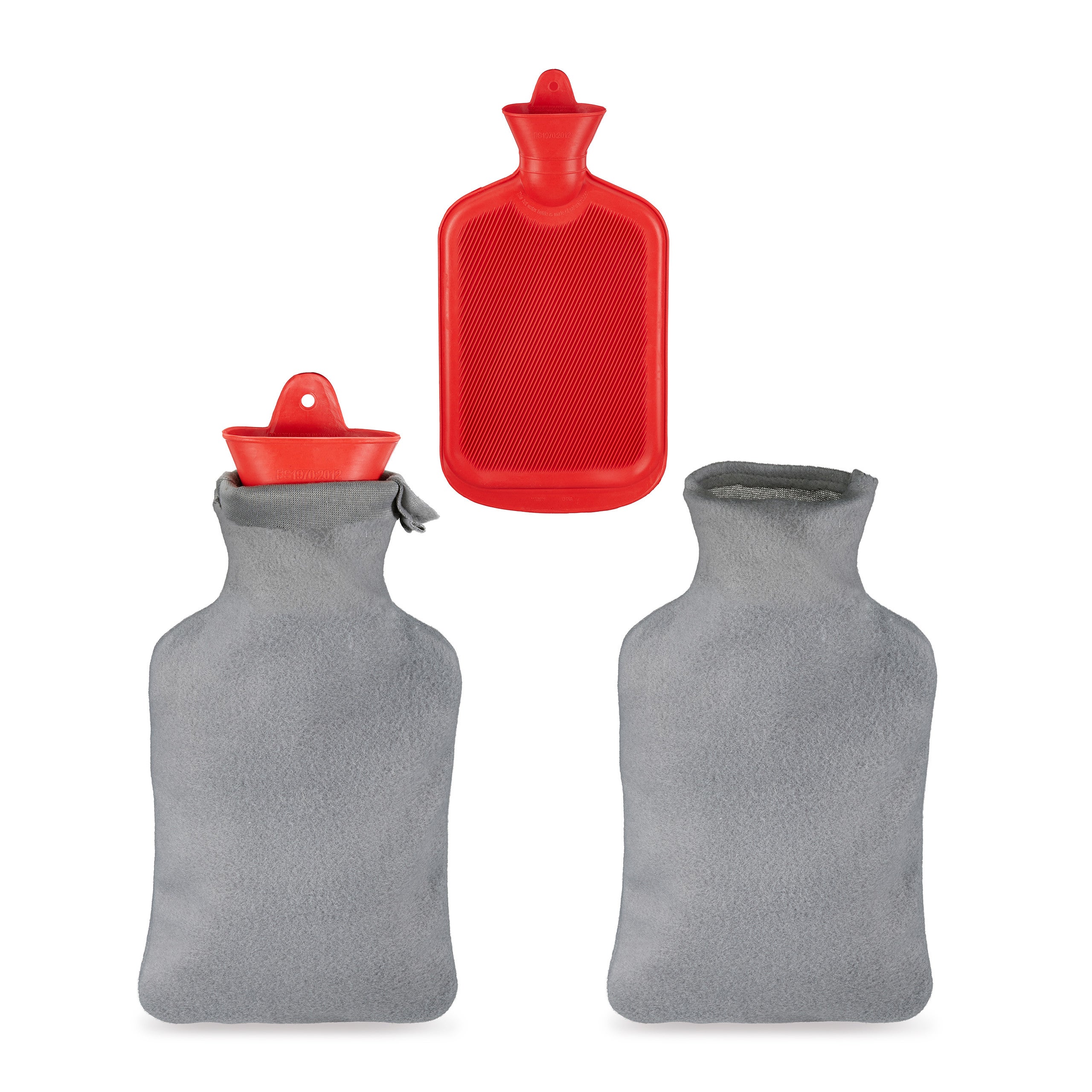 Bouillotte Lot De 2 Avec Housse Moelleuse 1 5 Litres Caoutchouc