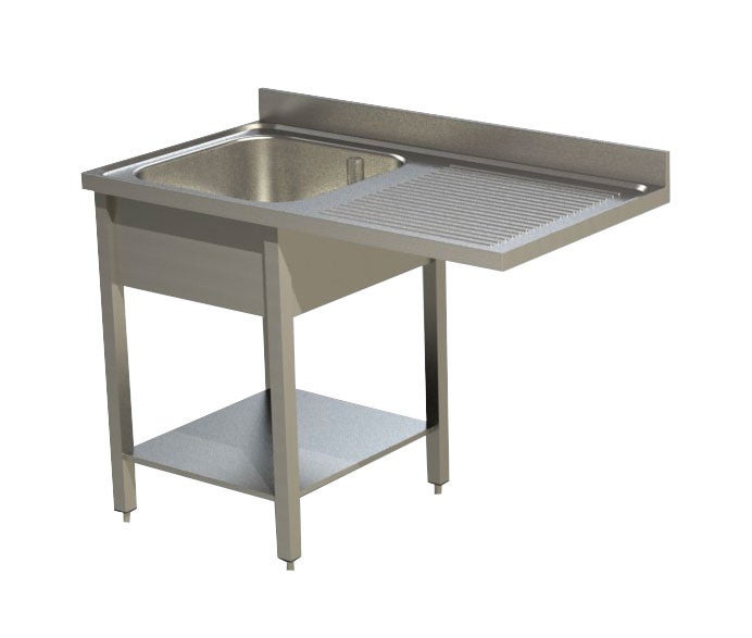 Plonge Inox Gamme 600 avec Passage Lave Vaisselle Égouttoir Droite ou