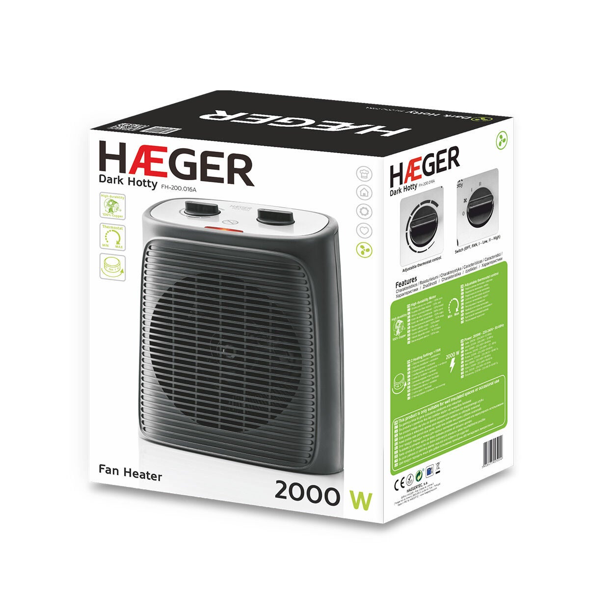 Termoventilatore Portatile Haeger Hotty 2000 W Leroy Merlin