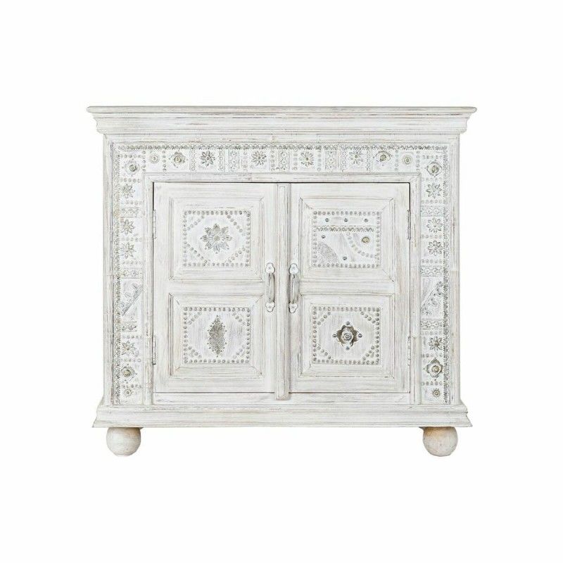 Commode Thyann Aluminium Blanc Bois De Manguier 101 X 40 X 95 Cm