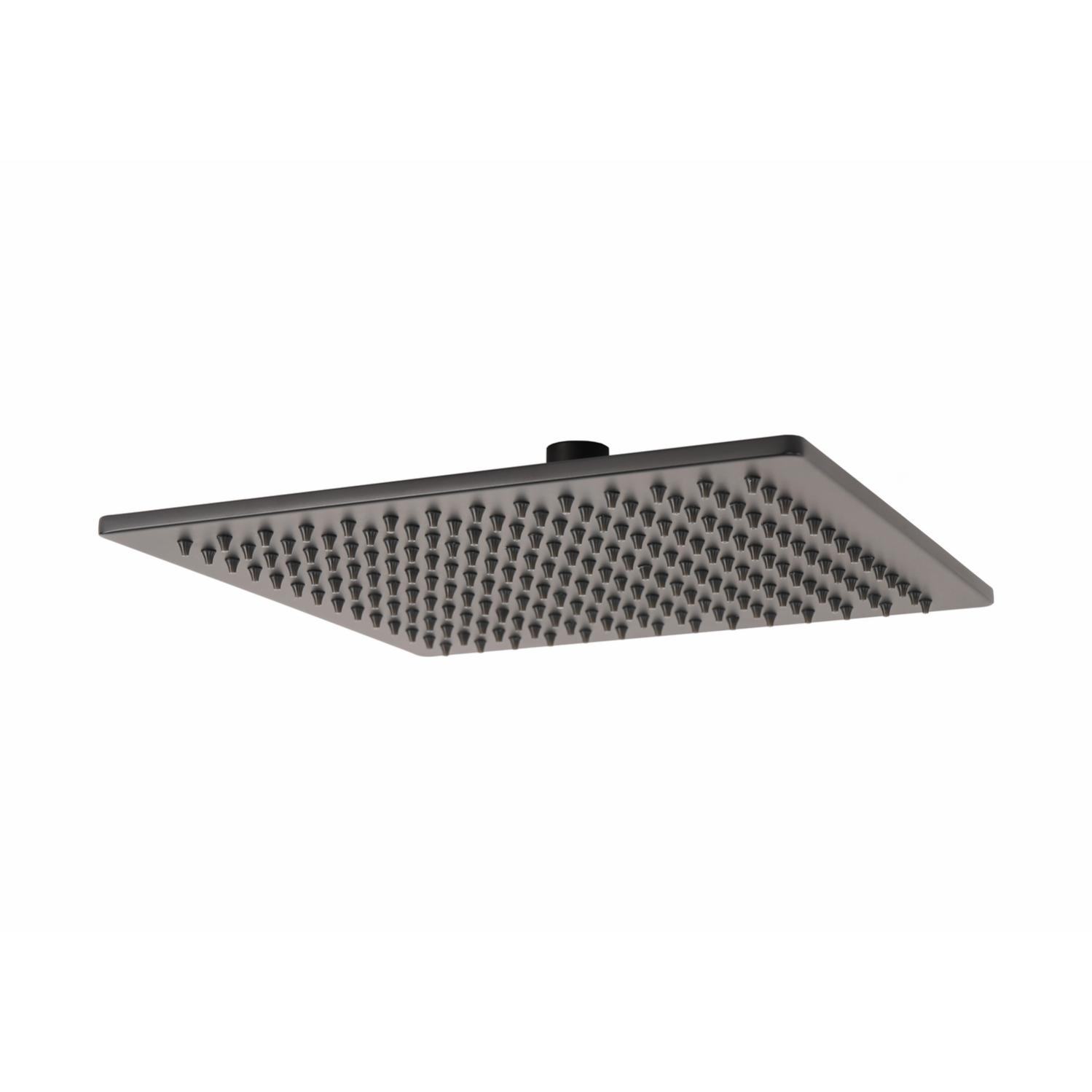 Pommeau de douche Carré 1 jet Noir Mat 30x30 en Acier Inox 18 10 ss