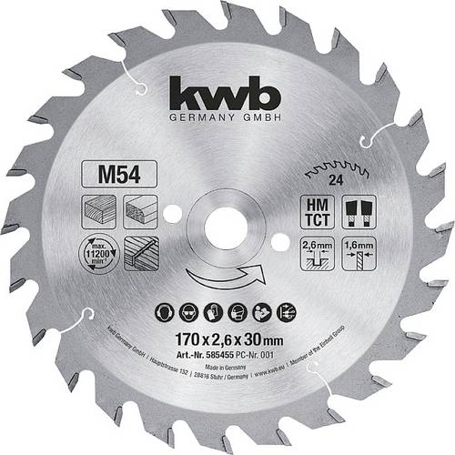 Kwb 585455 Lame De Scie Circulaire 170 X 30 Mm 1 Pc S Leroy Merlin