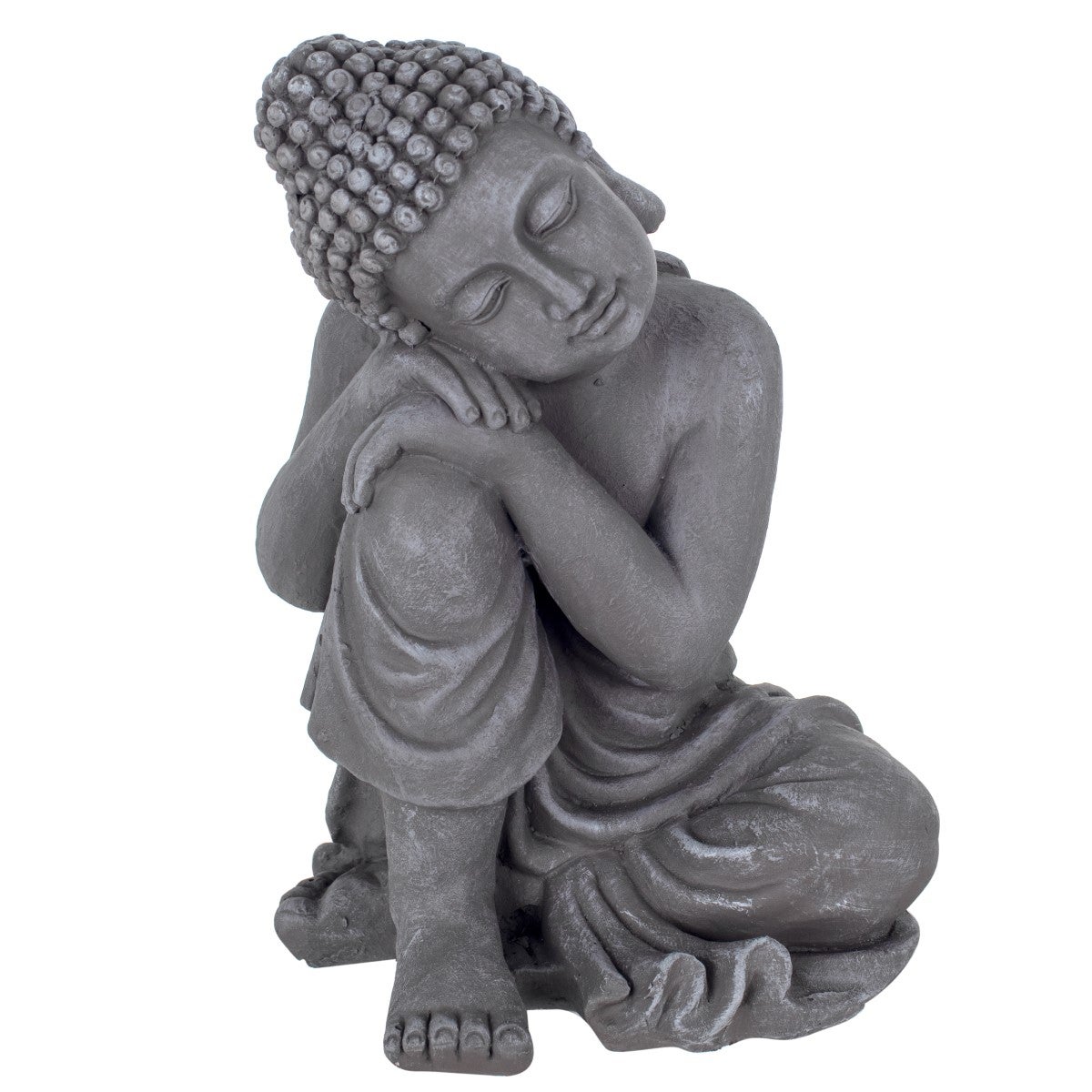 By SIGRIS Figura Buda Gris De Resina 41 28 27cm Figura De Buda Leroy