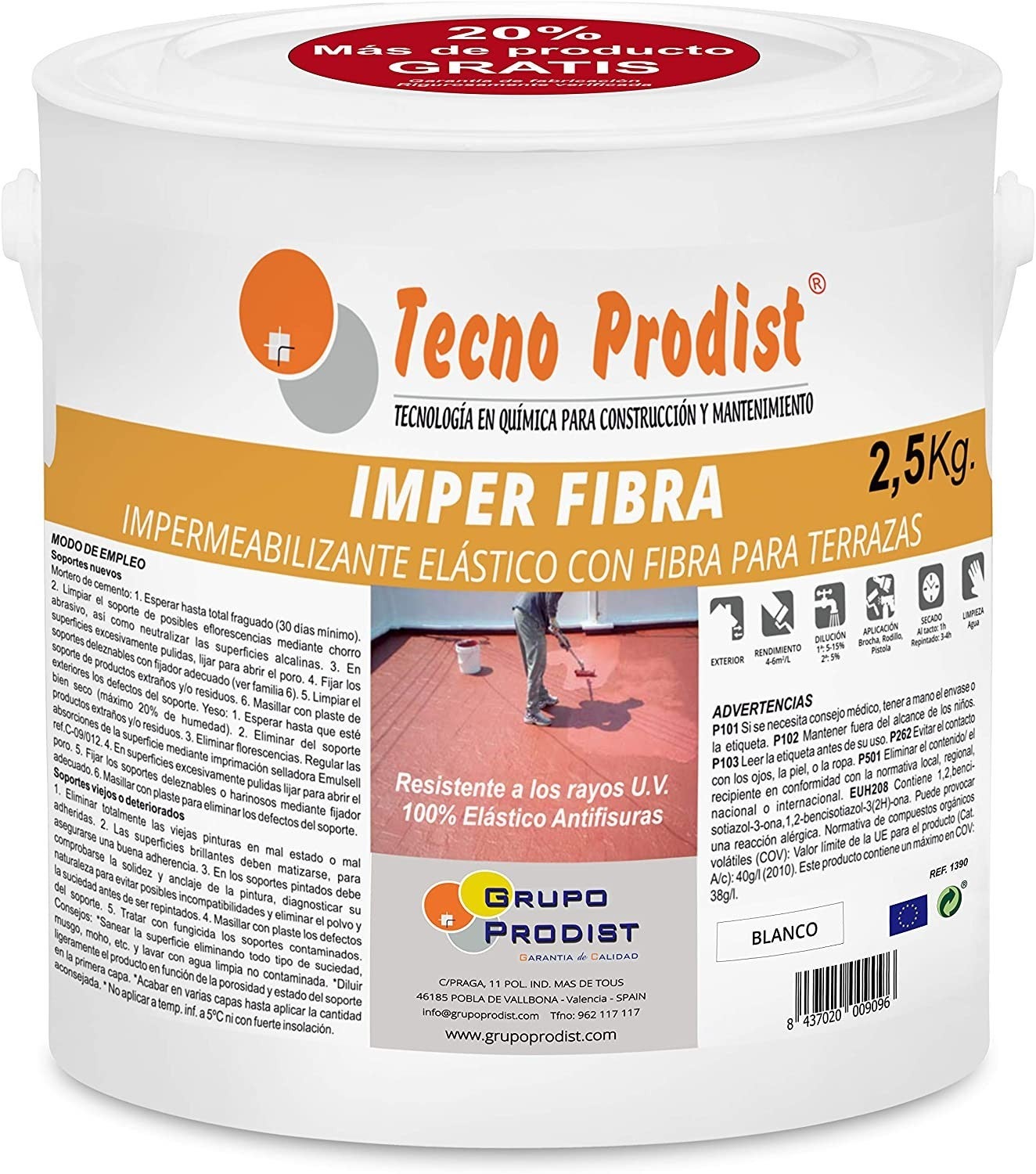 IMPER FIBRA De Tecno Prodist Pintura Terrazas Impermeabilizante Y