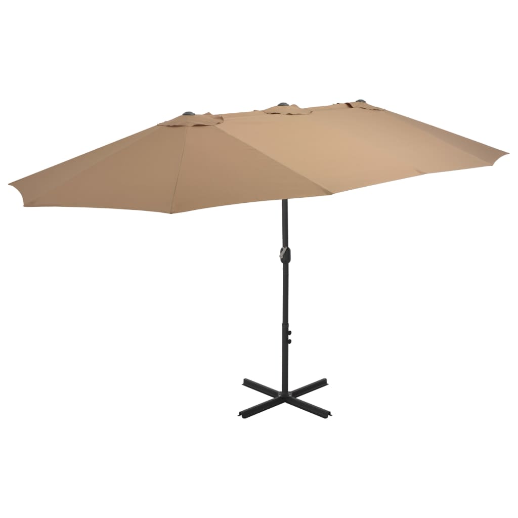 Parasol d extérieur et poteau en aluminium 460x270 Taupe Leroy Merlin