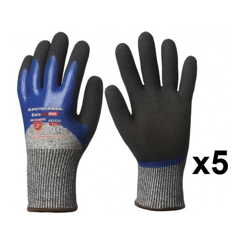 Paires De Gants Anticoupure Hppe Double Enduction Nitrile N