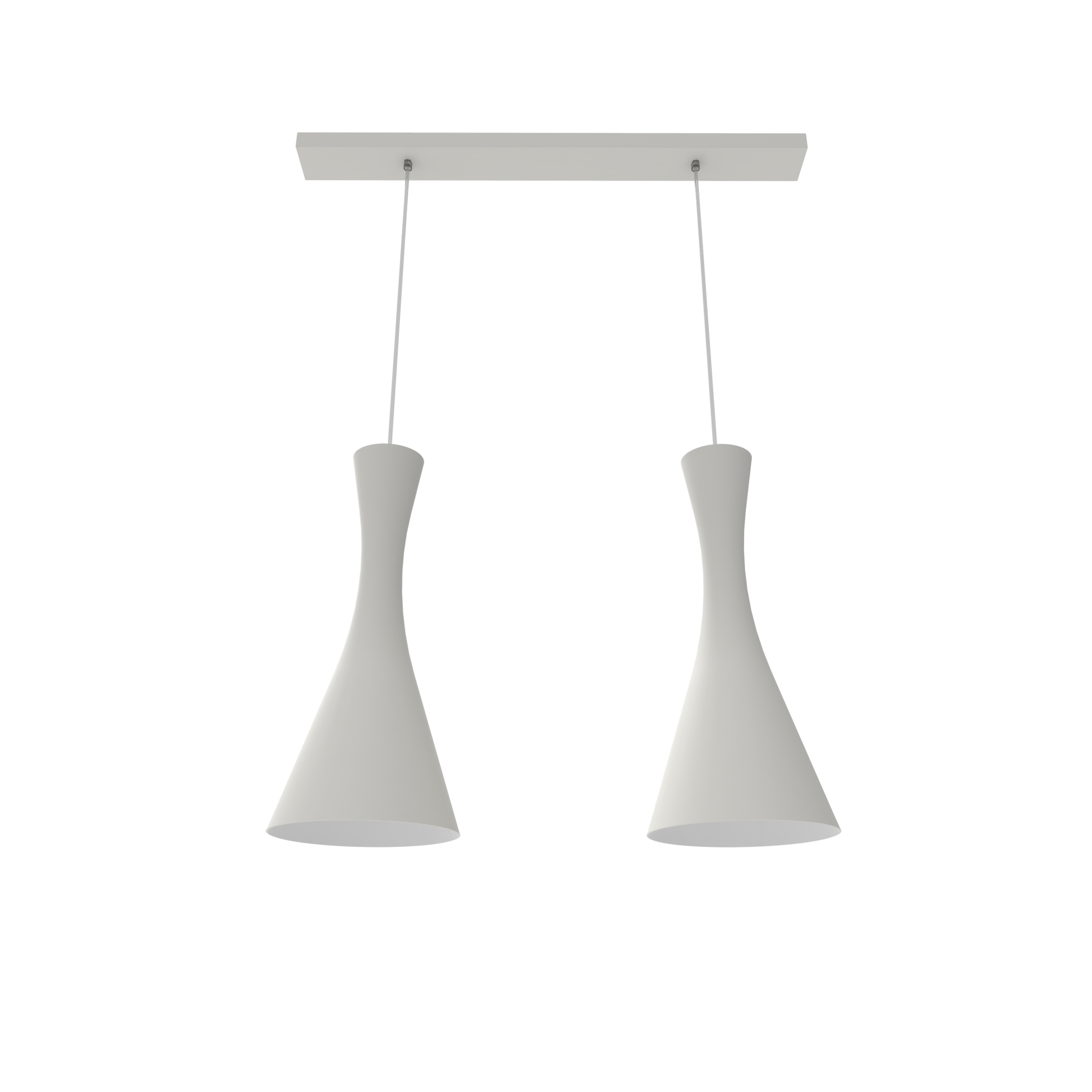 LUMICOM JAQUELINE LINEARE Suspension 2x E27 max 42W métal Blanc