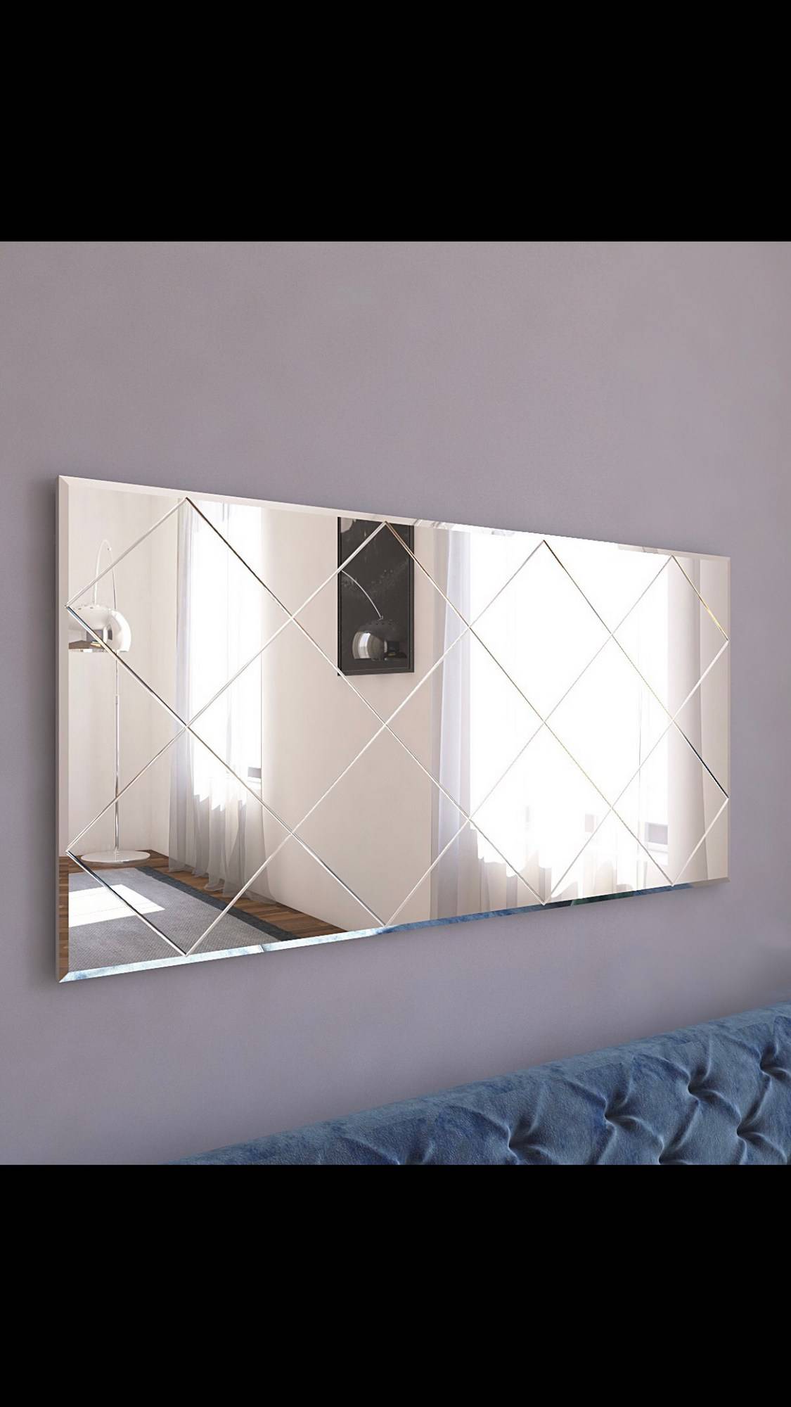 Miroir mural décoratif Ocefis L120xH60cm Motif Losange Leroy Merlin