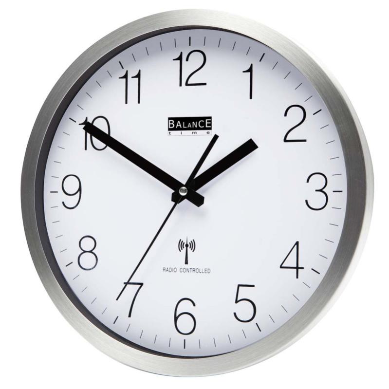 Horloge Murale Radio Contr L E Cm Analogiques Argent Blanc Leroy