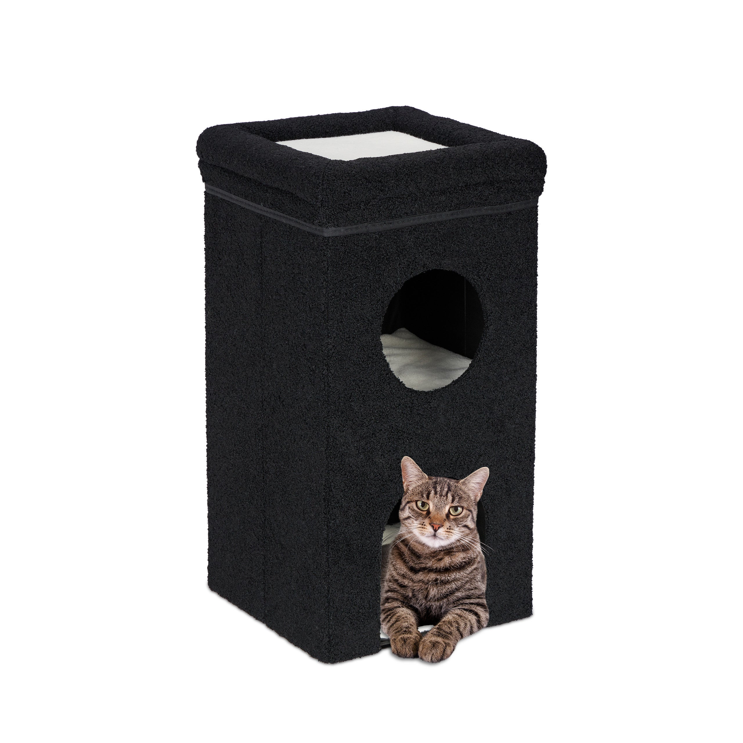 Relaxdays Niche Pour Chat Maison Pliable 3 Niveaux Cachette Avec