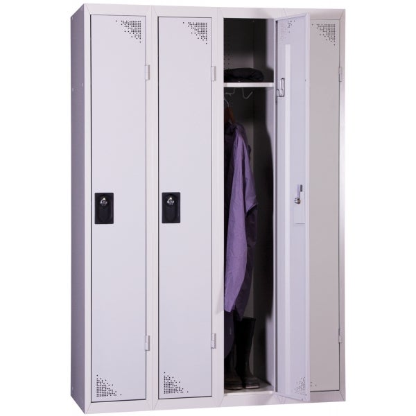 Vestiaire Industrie Propre Monobloc Gris 4 Colonnes Largeur