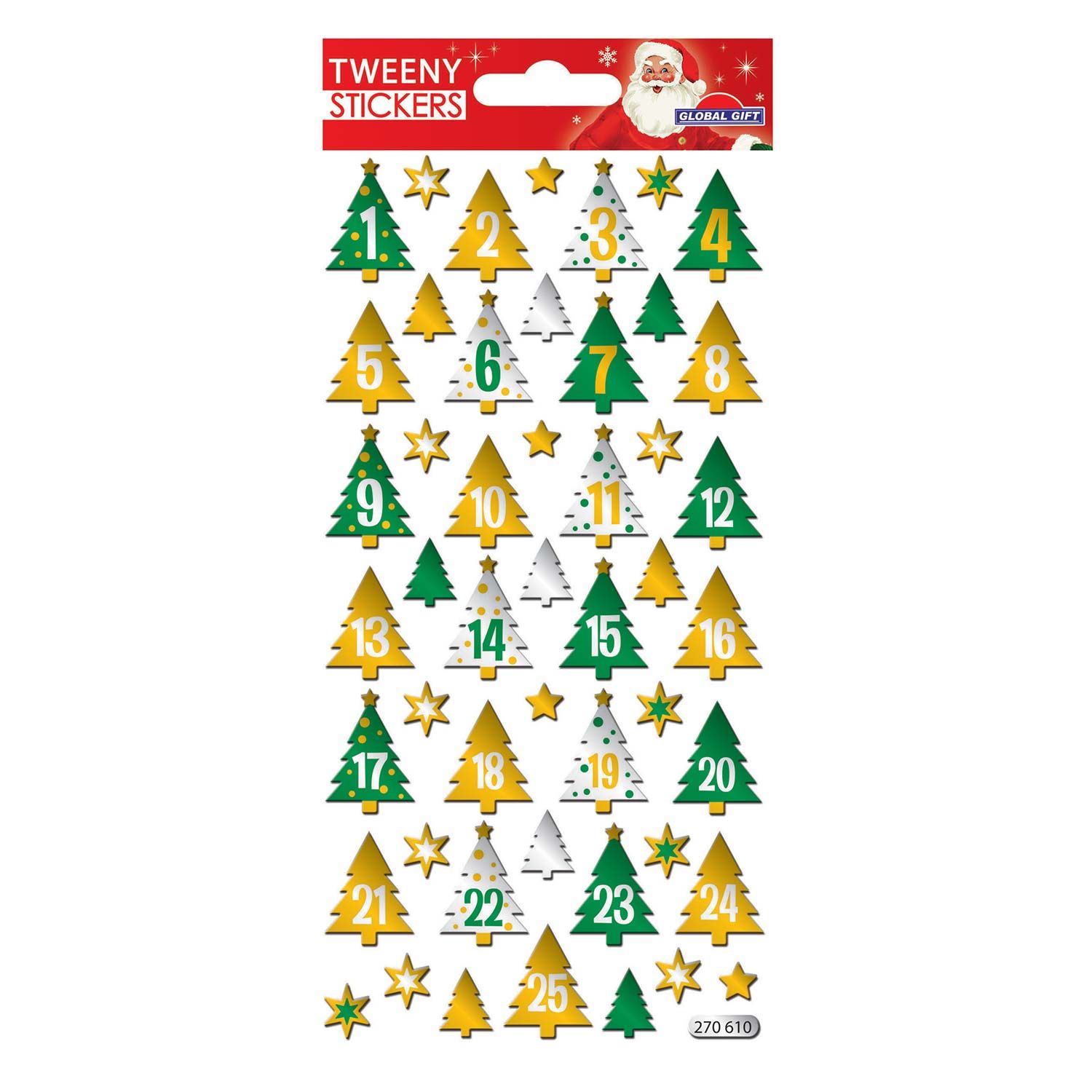 Stickers mousse 3D pour Calendrier de l Avent Sapins de Noël avec