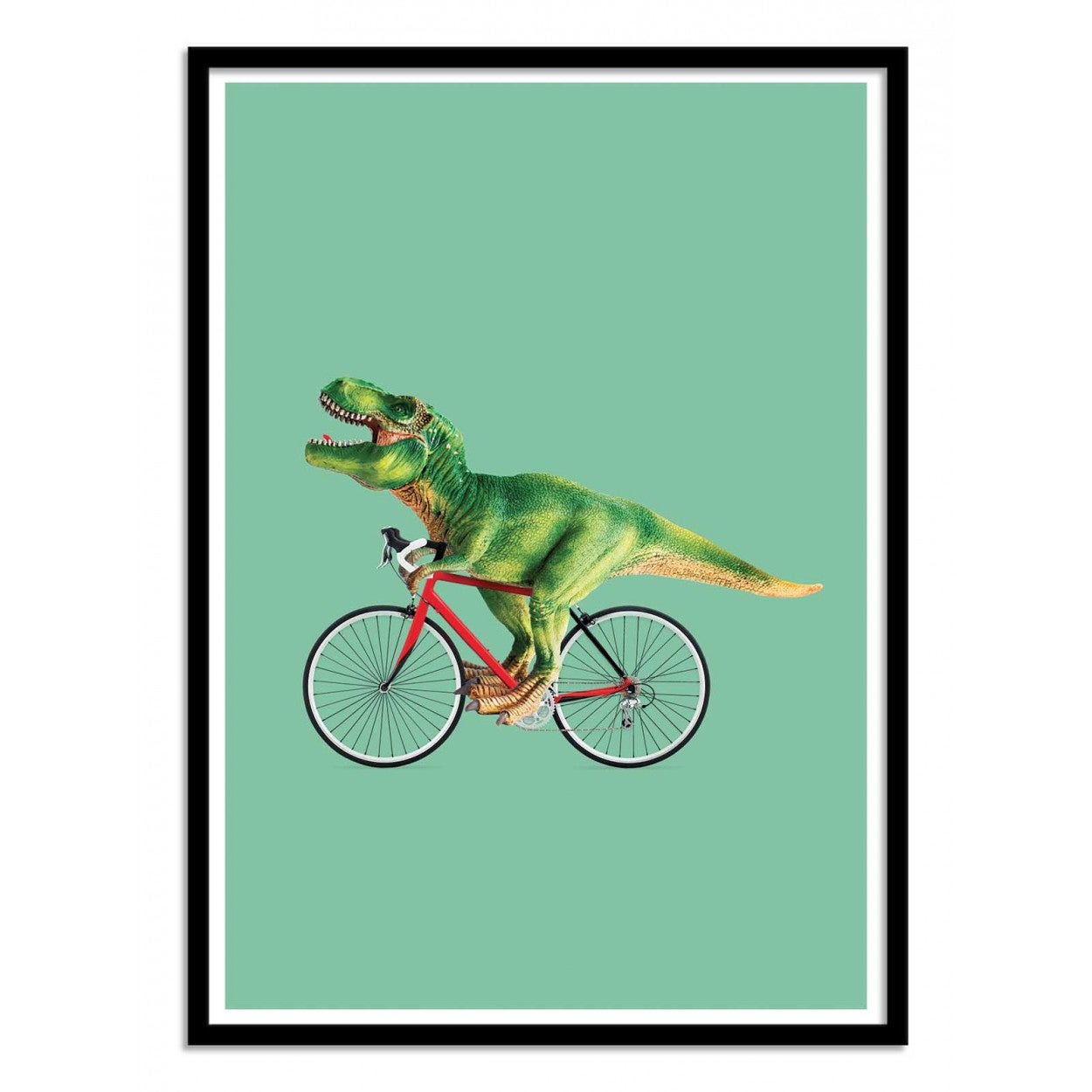 Art Poster T Rex Bike Jonas Loose Avec Cadre Noir X Cm