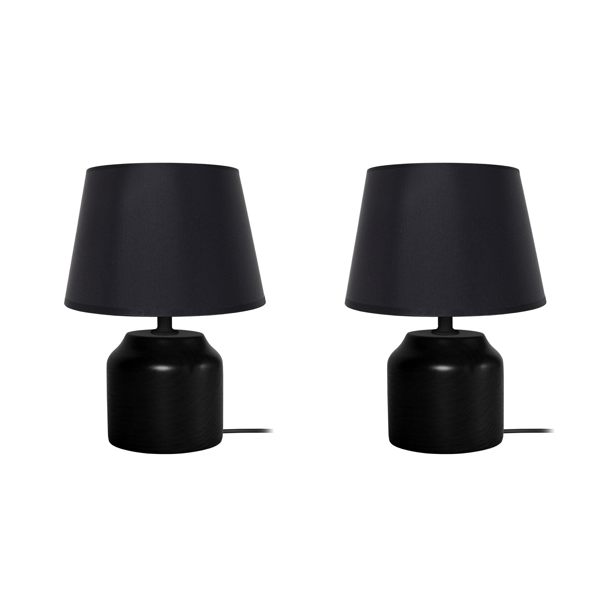 MARY B LT2 Lampe De Chevet Cylindrique Bois Noir Leroy Merlin