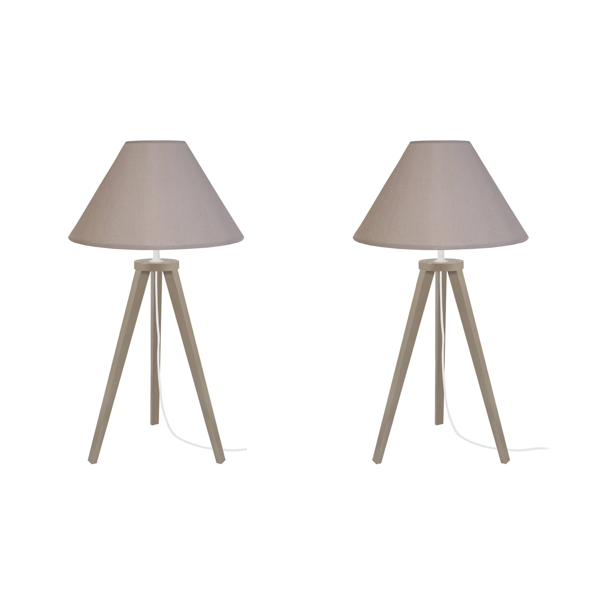 MALMO LT2 Lampe de chevet trépied bois taupe Leroy Merlin