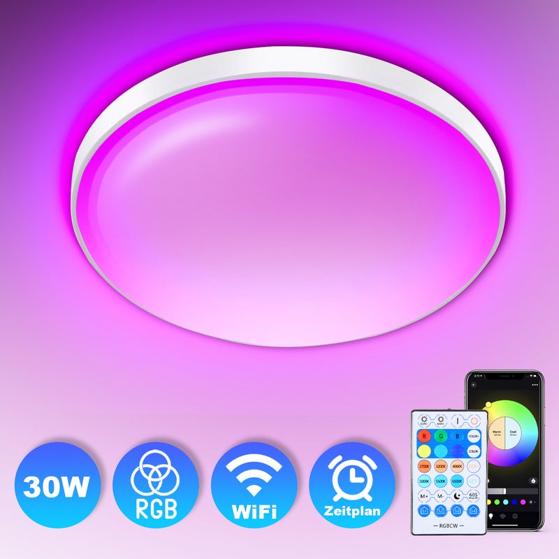 Plafonnier Led Rgb W Chambre Coucher Horaire Avec T L Commande