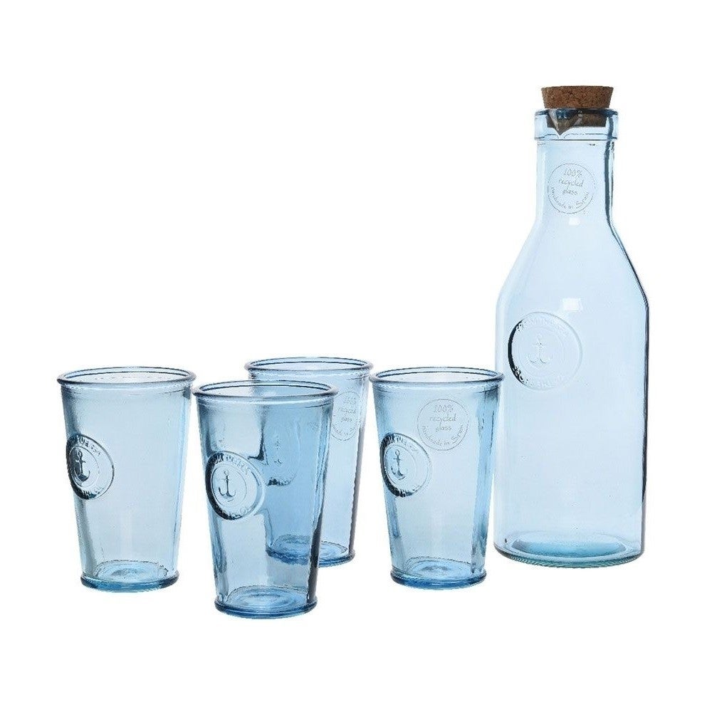 Set Caraffa E 4 Bicchieri In Vetro Decoro Ancora Kaemingk Leroy Merlin