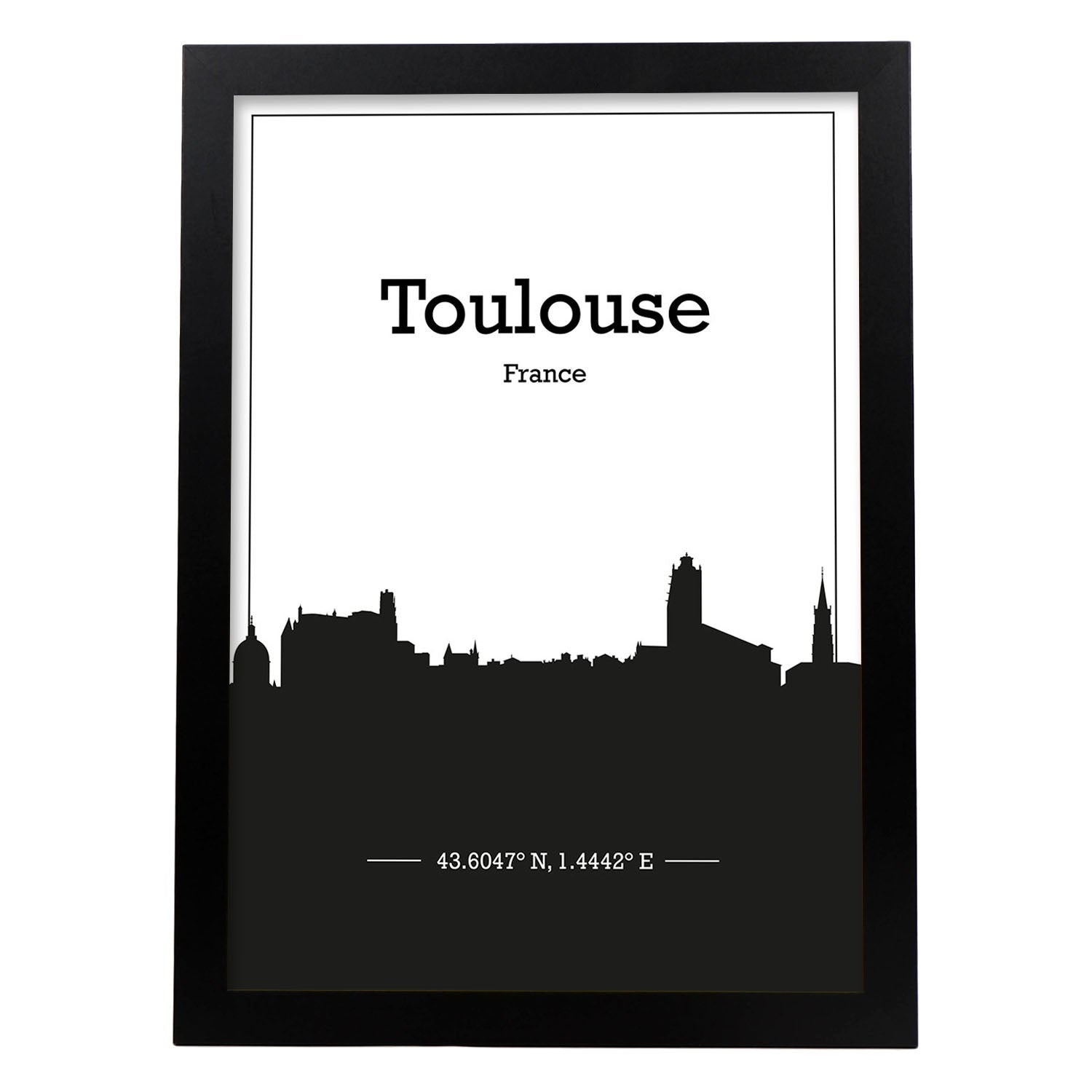 Poster Della Mappa Di Tolosa Skylines France Con Skyline Cities Con