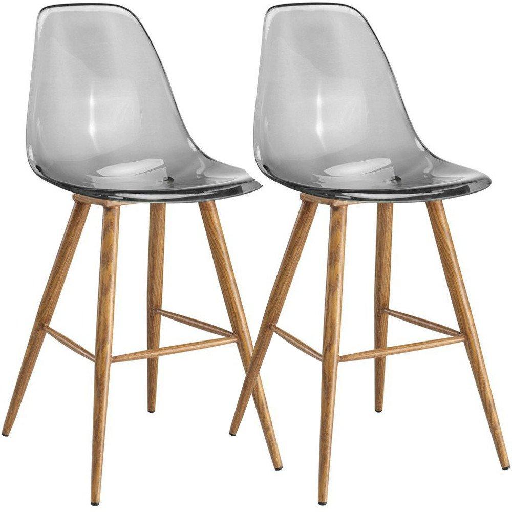 Lot De Chaises De Bar Design Scandinave Osana En Polycarbonate Fum