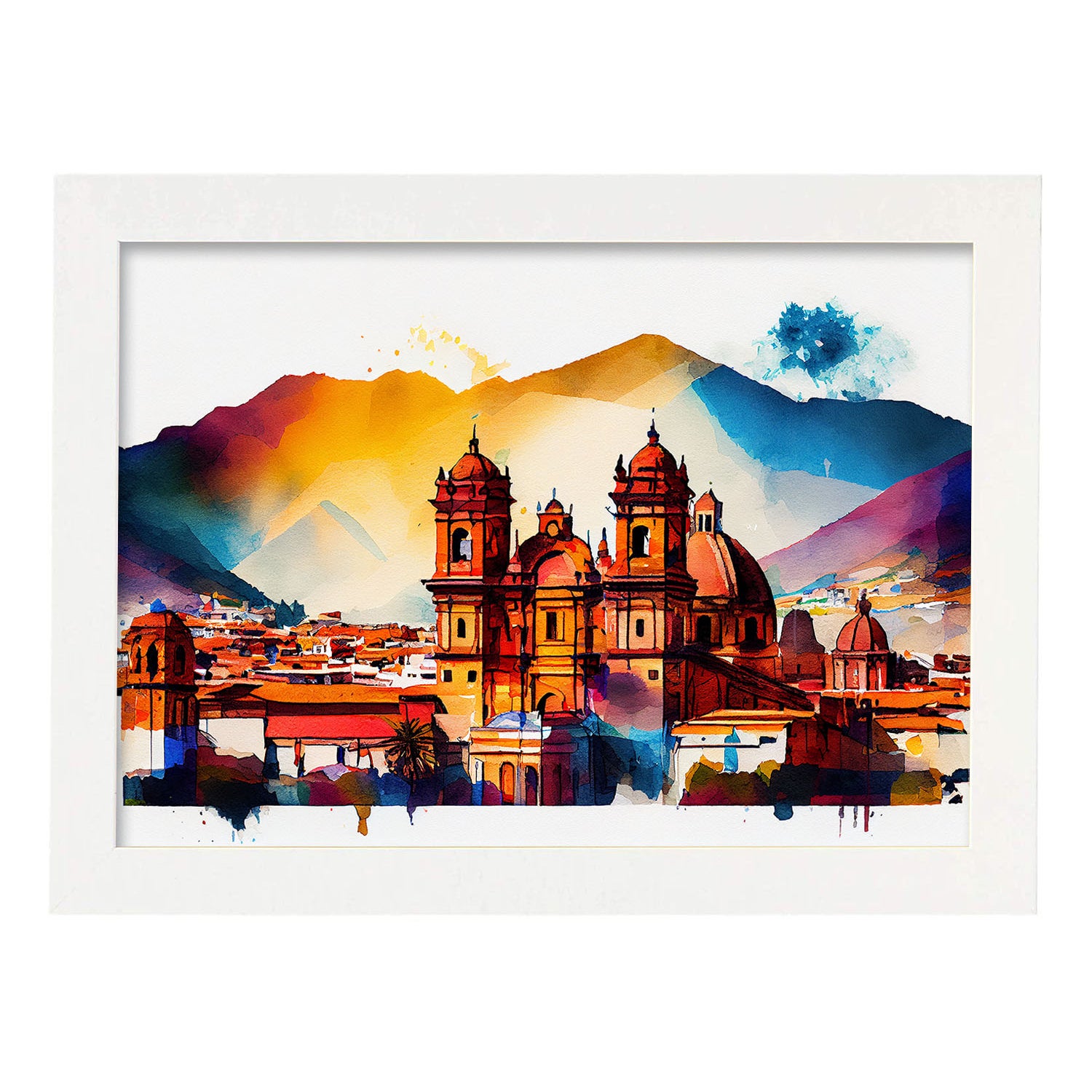 Nacnic Cusco Affiche Dans L Horizon Abstrait De Style Aquarelle Et De L