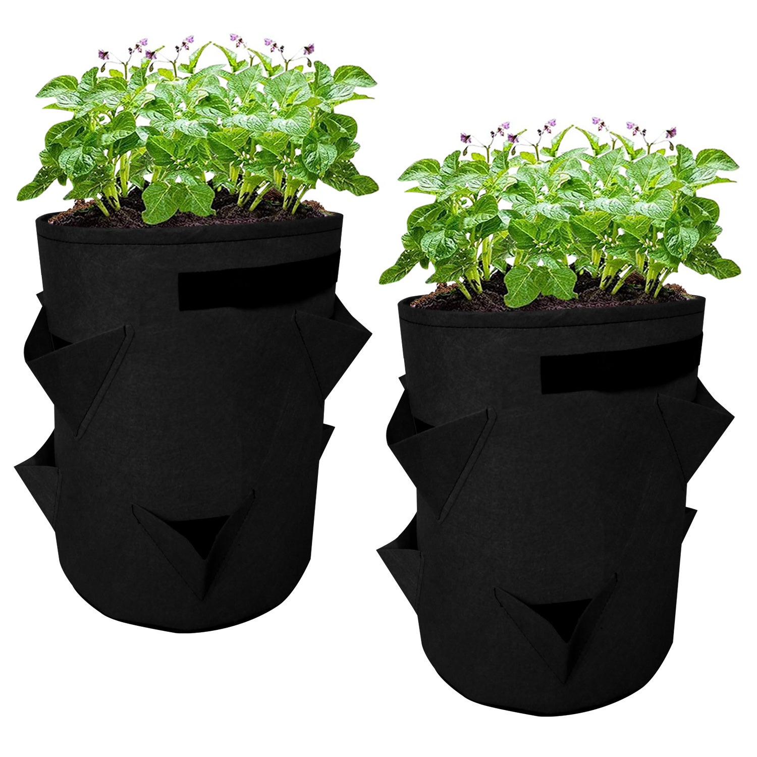 2Pcs Sac à Plantes Sac de Plantation avec Poignées Kit de Jardinière